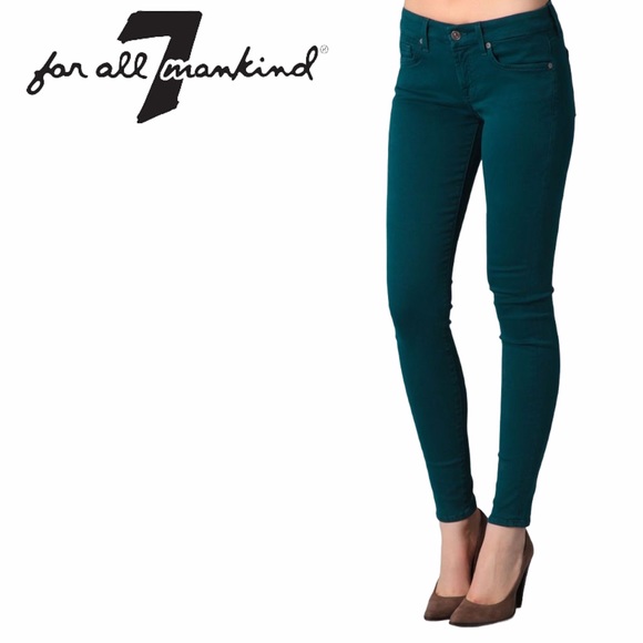 7 for All Mankind Gwenevere Skinny Jeans in Teal